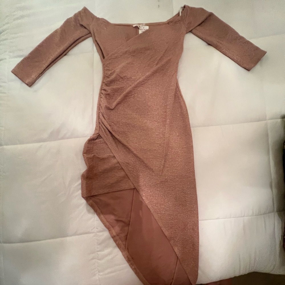 Elegant Brown Asymmetrical Dress